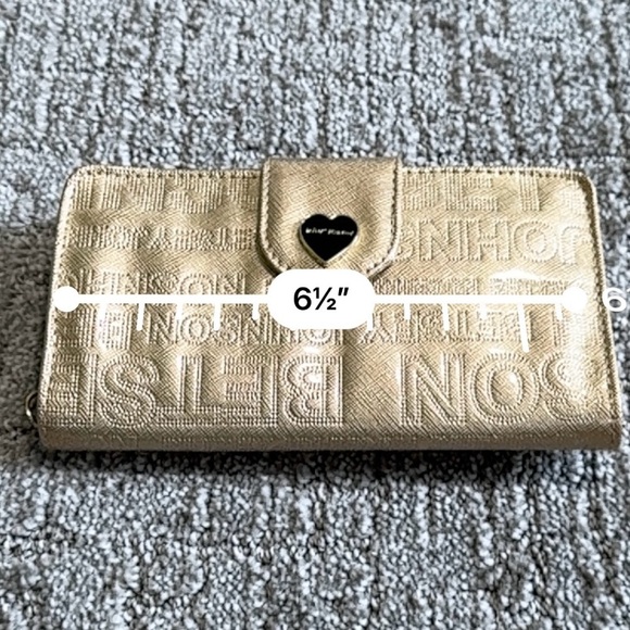 Betsey Johnson "Celly" Wallet Embossed logo gold - Picture 6 of 8